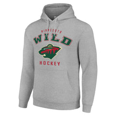 Minnesota Wild Starter Logo Pullover Hoodie - Heather Gray | US 202216330