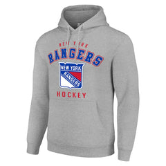 New York Rangers Starter Logo Pullover Hoodie - Heather Gray | US 202216336