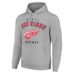 Detroit Red Wings Starter Logo Pullover Hoodie - Heather Gray | US 202216337