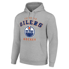 Edmonton Oilers Starter Logo Pullover Hoodie - Heather Gray | US 202216339