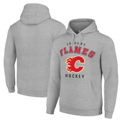 Calgary Flames Starter Logo Pullover Hoodie - Heather Gray | US 202216341