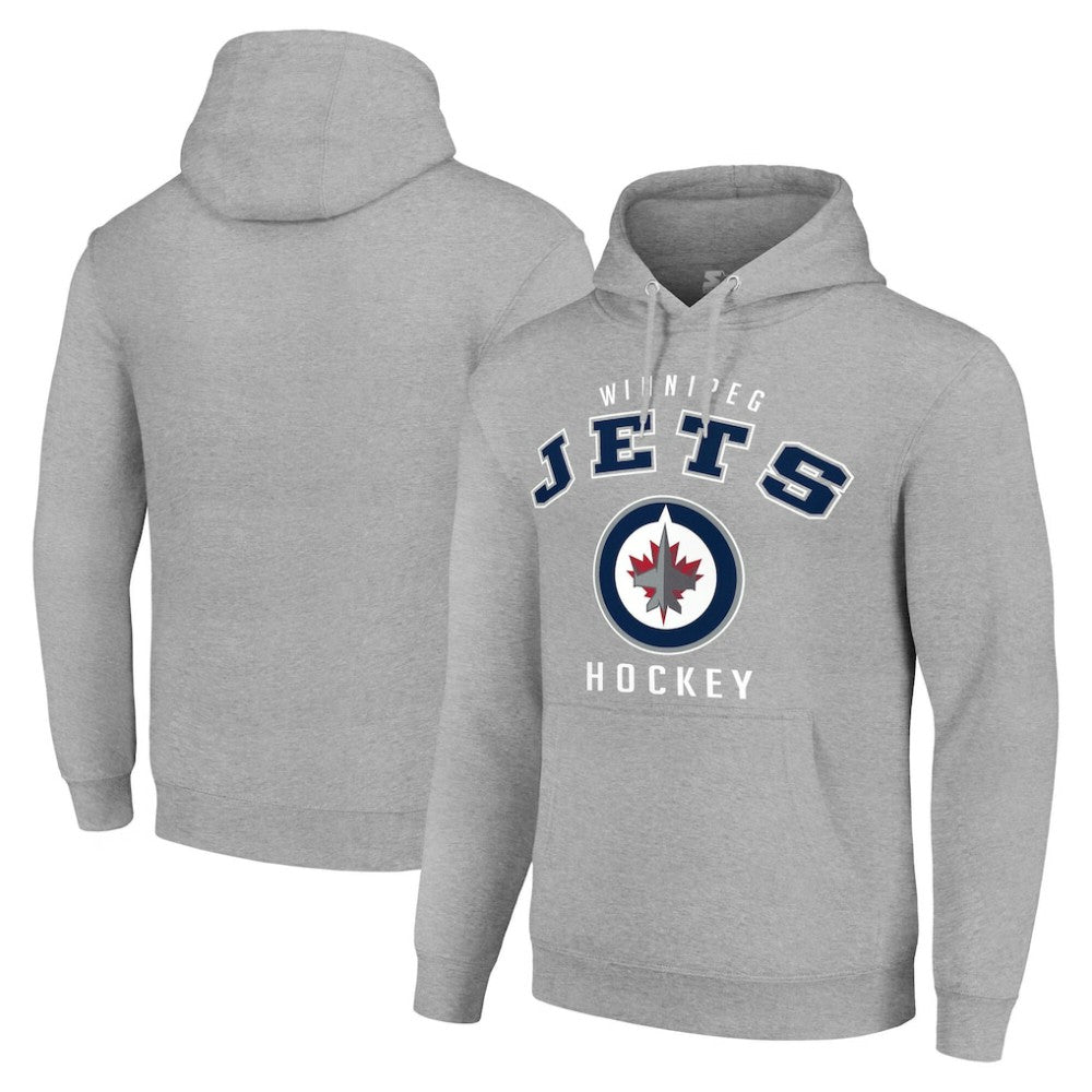 Winnipeg Jets Starter Logo Pullover Hoodie - Heather Gray | US 202216373