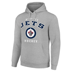 Winnipeg Jets Starter Logo Pullover Hoodie - Heather Gray | US 202216373