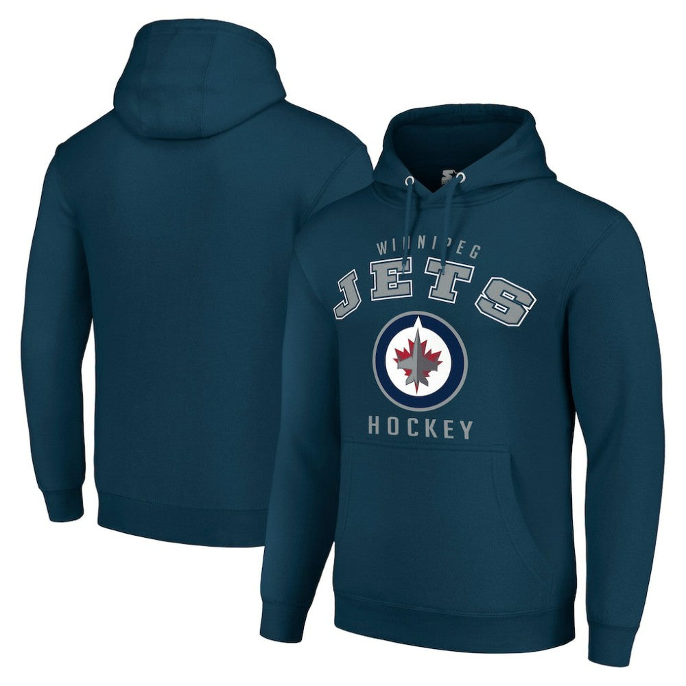 Winnipeg Jets Starter Logo Pullover Hoodie - Navy | US 202216395