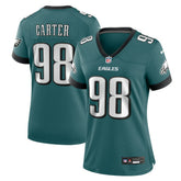 Jalen Carter Philadelphia Eagles Women's Team Game Jersey - Midnight Green Jerseys