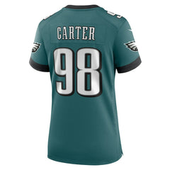 Jalen Carter Philadelphia Eagles Women's Team Game Jersey - Midnight Green Jerseys