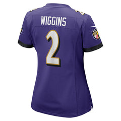 Nate Wiggins Baltimore Ravens Women's Game Jersey - Purple Jerseys