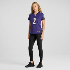 Nate Wiggins Baltimore Ravens Women's Game Jersey - Purple Jerseys