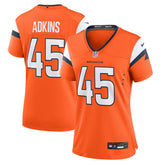 Nate Adkins Denver Broncos Women's Team Game Jersey - Orange Jerseys