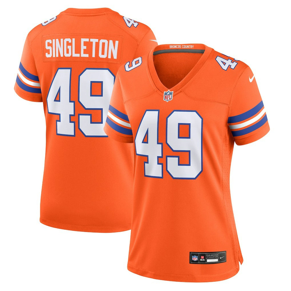 Alex Singleton Denver Broncos Women's Alternate Game Jersey - Orange Jerseys