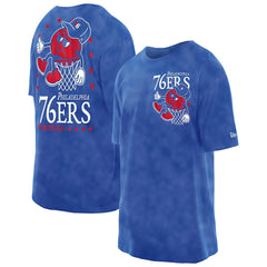 Philadelphia 76ers Old School Sport Enzyme Wash Oversized T-Shirt Royal - New Era