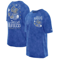 Dallas Mavericks Old School Sport Enzyme Wash Oversized T-Shirt Blue - New Era