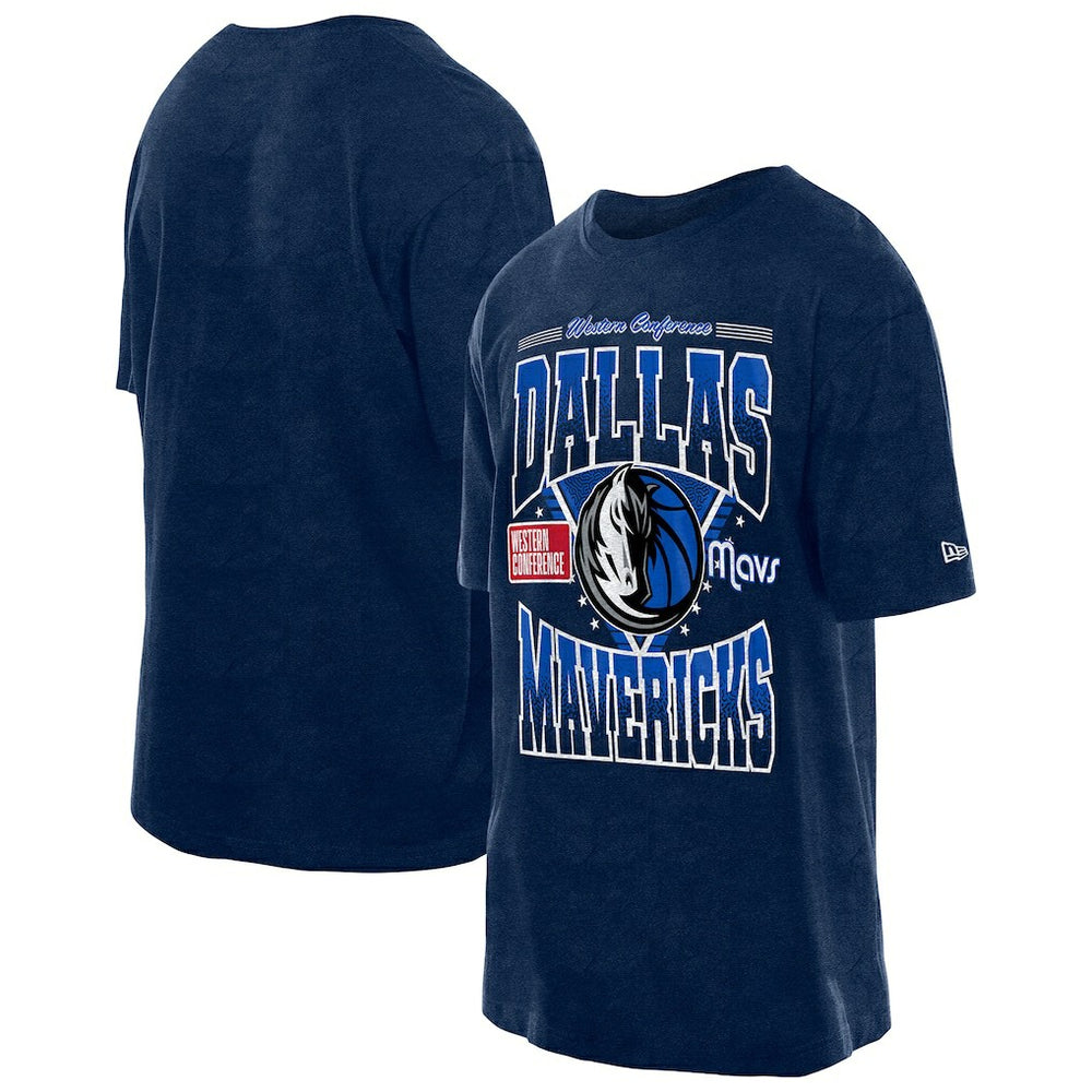 Dallas Mavericks Boxy Old School Sport Vintage Wash T-Shirt Navy - New Era