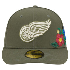 Detroit Red Wings New Era Tonal Florals 59FIFTY Fitted Hat - Olive | US 202223633