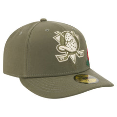 Anaheim Ducks New Era Tonal Florals 59FIFTY Fitted Hat - Olive | US 202223639