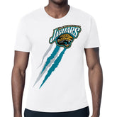 Jacksonville Jaguars Starter Retro Team Logo Color Scratch T-Shirt - White T-shirts