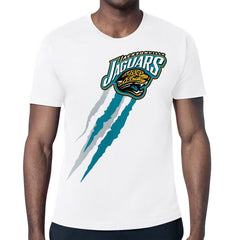 Jacksonville Jaguars Starter Retro Team Logo Color Scratch T-Shirt - White T-shirts