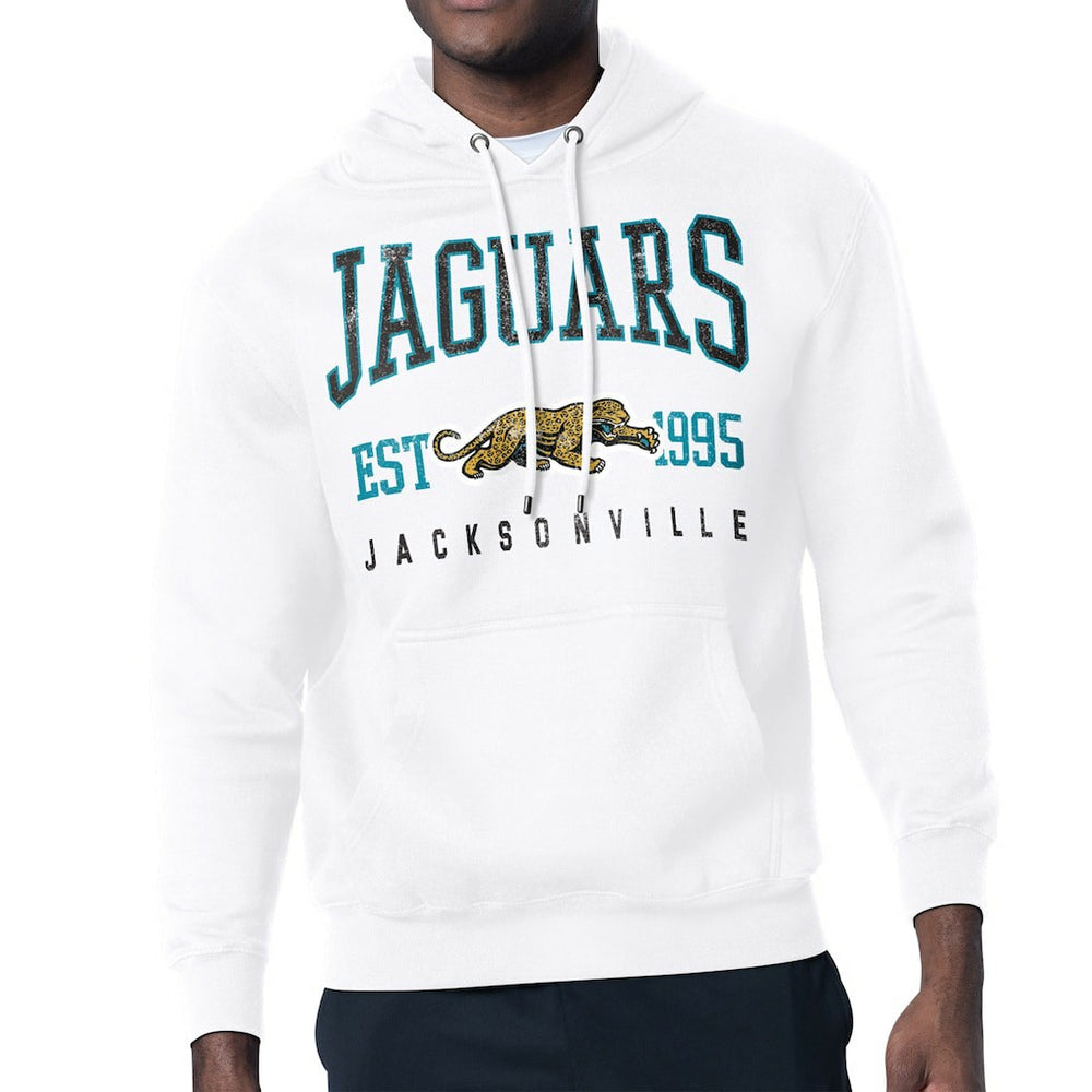 Jacksonville Jaguars Starter Retro Team Logo Pullover Hoodie - White Hoodies
