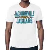 Jacksonville Jaguars Starter Mesh Look Retro Team Logo T-Shirt - White T-shirts