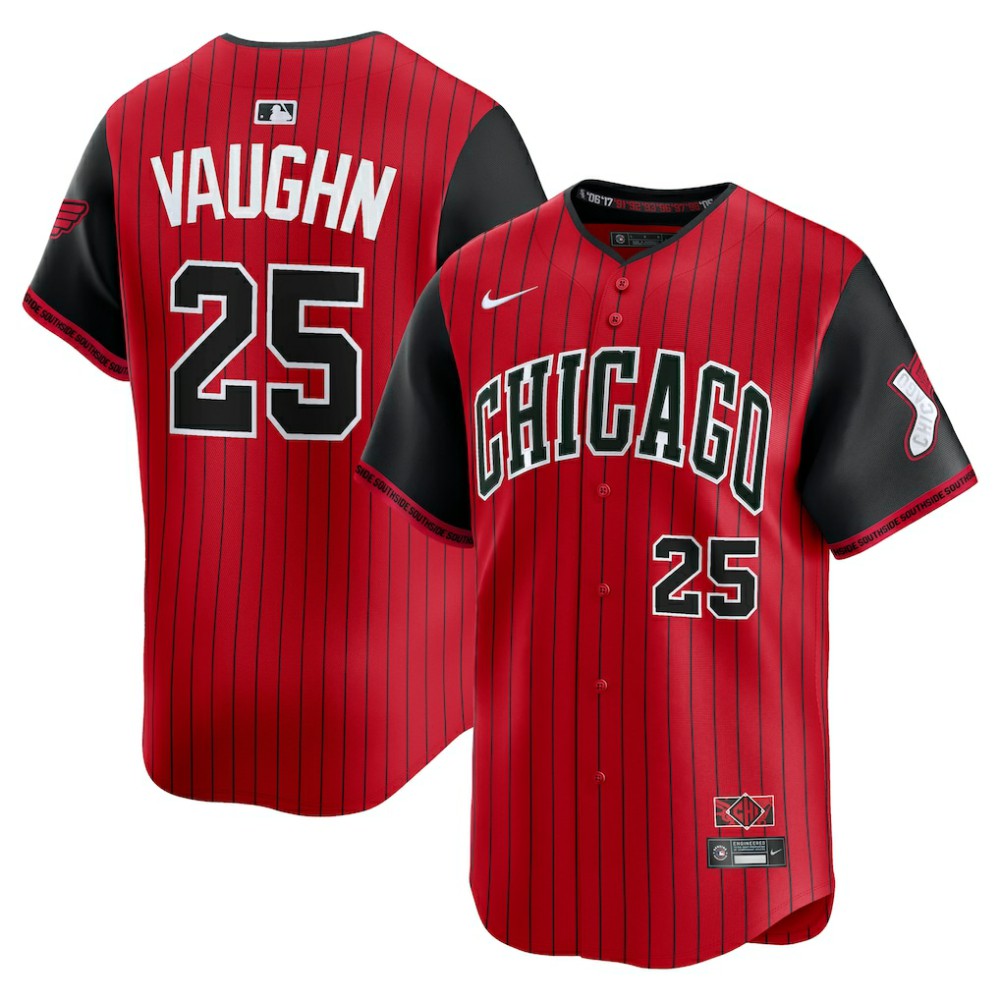 Andrew Vaughn Chicago White Sox Nike 2025 City Connect Limited Player Jersey - Red/Black Jerseys