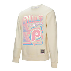 Philadelphia Phillies Mitchell & Ness Sidewalk Sketch Pullover Sweatshirt - Cream Pullover