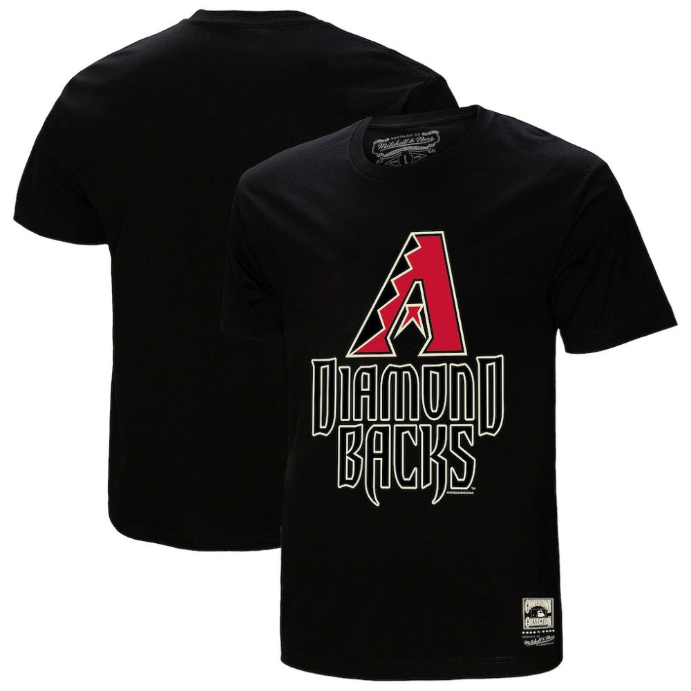 Arizona Diamondbacks Mitchell & Ness Cooperstown Collection Logo T-Shirt - Black T-shirts