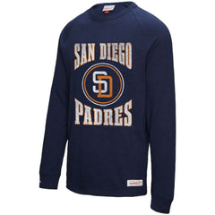 San Diego Padres Mitchell & Ness Arched Logo Slub Long Sleeve T-Shirt - Navy T-shirts