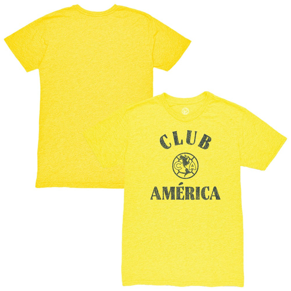 Club America 1863FC Team Arch Vintage Tri-Blend T-Shirt Yellow