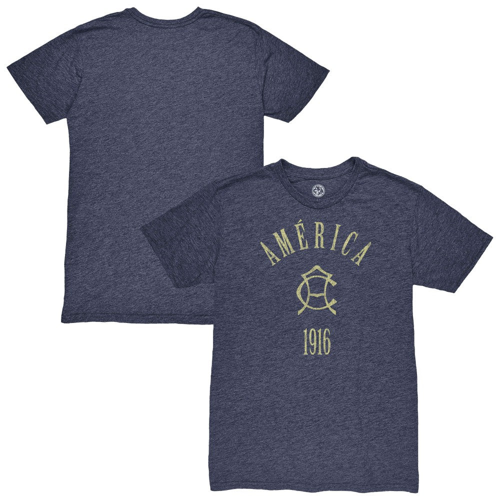 Club America 1863FC Team Arch Vintage Tri-Blend T-Shirt Navy