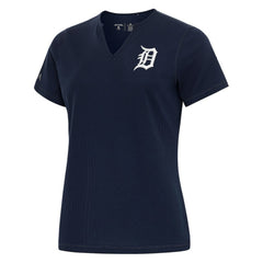 Detroit Tigers Antigua Women's Notch Neck T-Shirt - Navy T-shirts