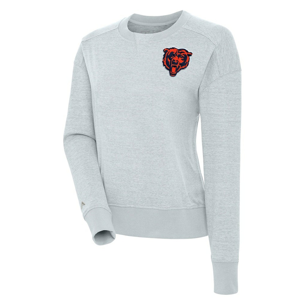Chicago Bears Antigua Women's Forward Fleece Pullover Sweatshirt - Heather Gray Pullover