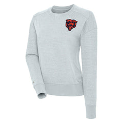 Chicago Bears Antigua Women's Forward Fleece Pullover Sweatshirt - Heather Gray Pullover