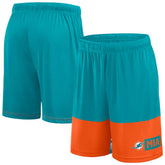Miami Dolphins Big & Tall Best of the Best Performance Shorts - Aqua/Orange Shorts