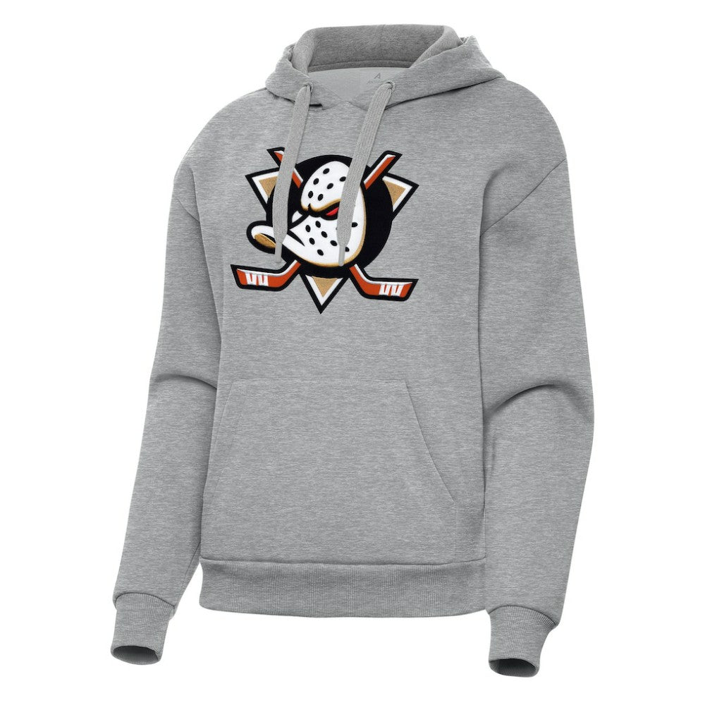 Anaheim Ducks Antigua Women's Victory Pullover Hoodie - Heather Gray | US 202233416
