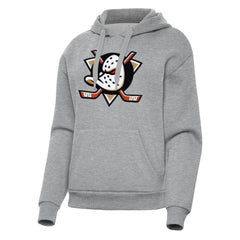 Anaheim Ducks Antigua Women's Victory Pullover Hoodie - Heather Gray | US 202233416