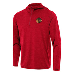 Chicago Blackhawks Antigua Tidy Quarter-Zip Hoodie - Heather Red | US 202233638