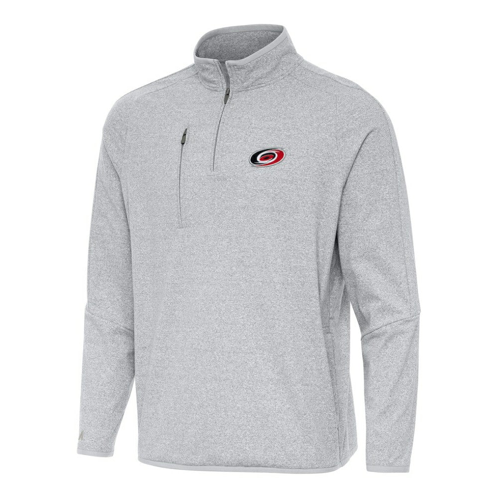 Carolina Hurricanes Antigua Certain Quarter-Zip Tri-Blend Sweatshirt - Heather Gray | US 202233926