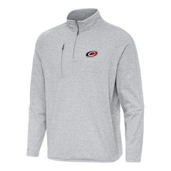 Carolina Hurricanes Antigua Certain Quarter-Zip Tri-Blend Sweatshirt - Heather Gray | US 202233926