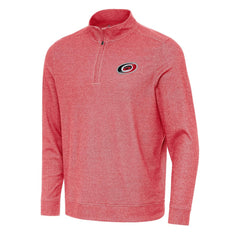 Carolina Hurricanes Antigua Subtle Quarter-Zip Sweatshirt - Heather Red | US 202233939
