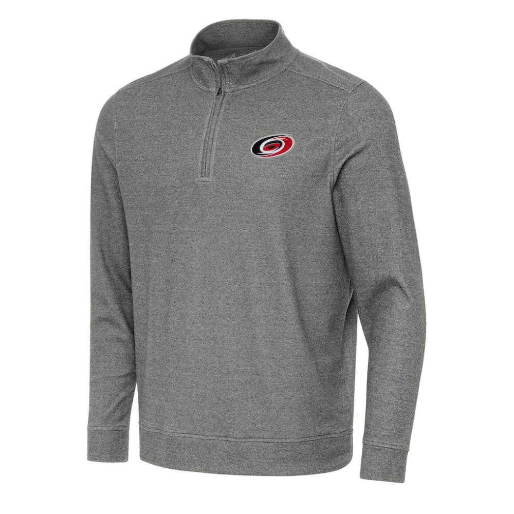 Carolina Hurricanes Antigua Subtle Quarter-Zip Sweatshirt - Heather Black | US 202233940