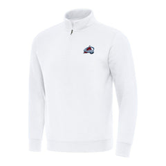 Colorado Avalanche Antigua Victory Quarter-Zip Mock Sweatshirt - White | US 202234011