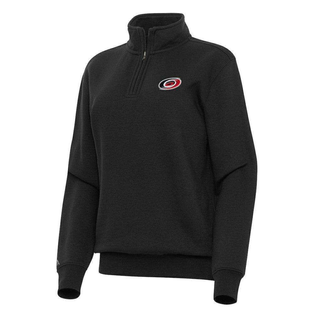 Carolina Hurricanes Antigua Women's Victory Quarter-Zip Sweatshirt - Black | US 202234029