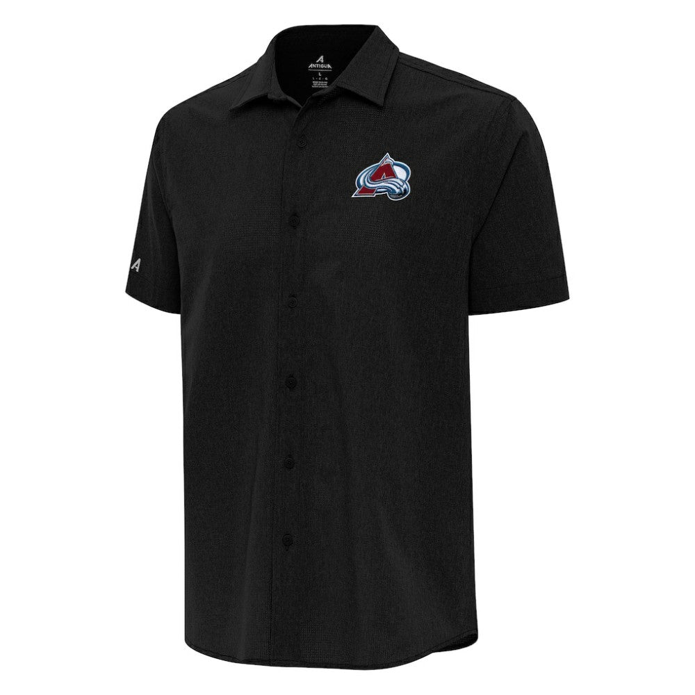 Colorado Avalanche Antigua Activate Woven Short Sleeve Button-Up Shirt - Black | US 202234067