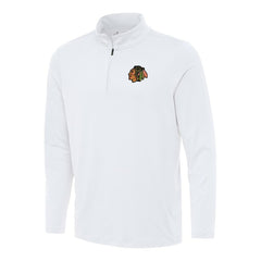 Chicago Blackhawks Antigua Reprocess Quarter-Zip Top - White | US 202234100