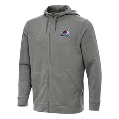 Colorado Avalanche Antigua Effortless Full-Zip Hoodie Jacket - Heather Black | US 202234381