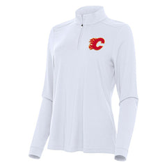Calgary Flames Antigua Women's Intent Quarter-Zip Top - White | US 202234601