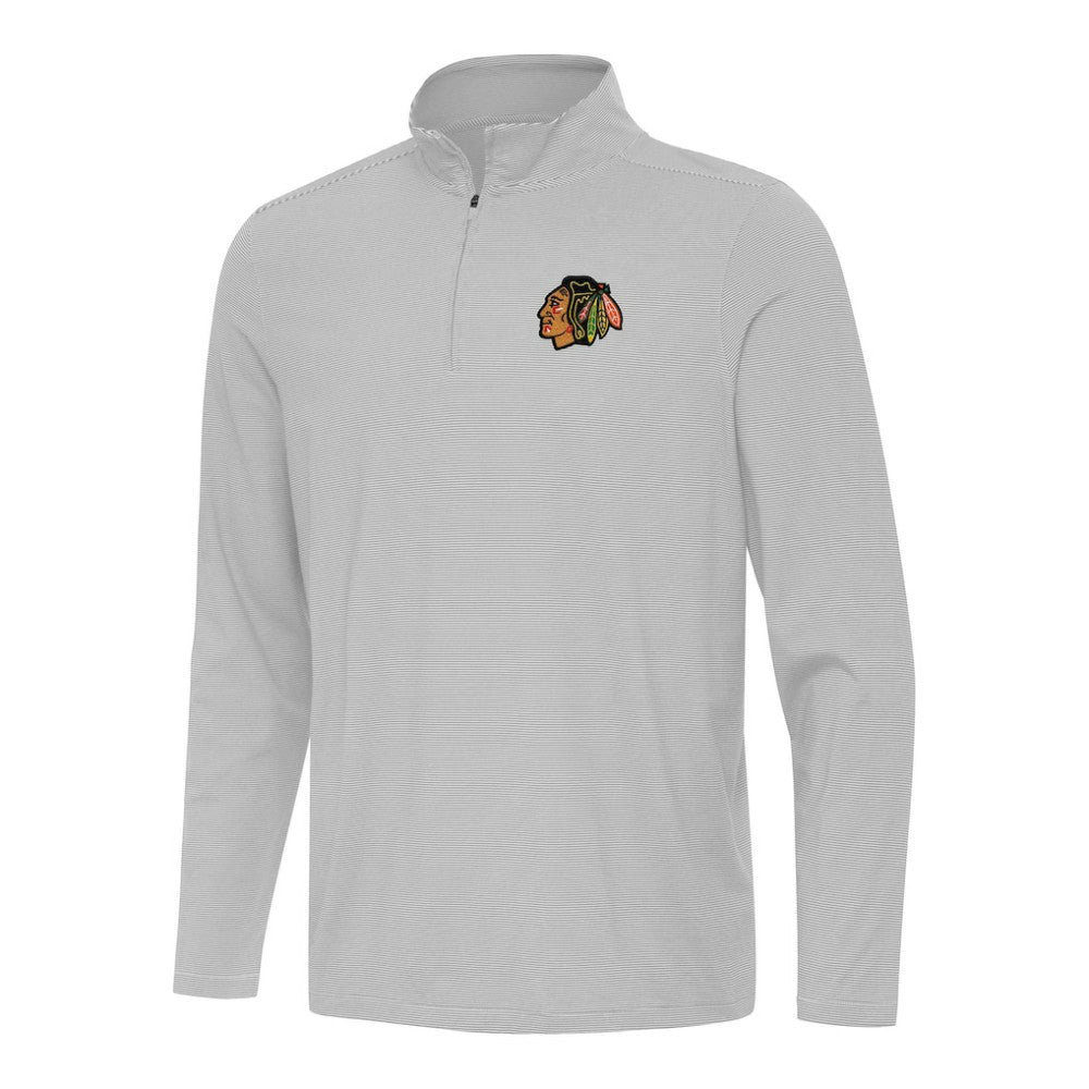 Chicago Blackhawks Antigua Twine Quarter-Zip Top - Gray | US 202234669