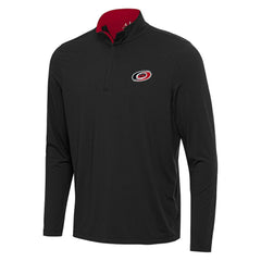Carolina Hurricanes Antigua Content Quarter-Zip Pullover Top - Black/Red | US 202234696