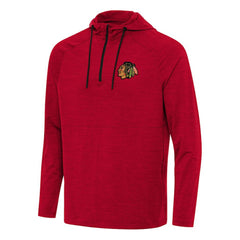 Chicago Blackhawks Antigua Spikes Quarter-Zip Hoodie - Heather Red | US 202234804