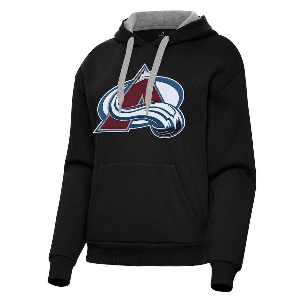 Colorado Avalanche Antigua Women's Victory Pullover Hoodie - Black | US 202235611